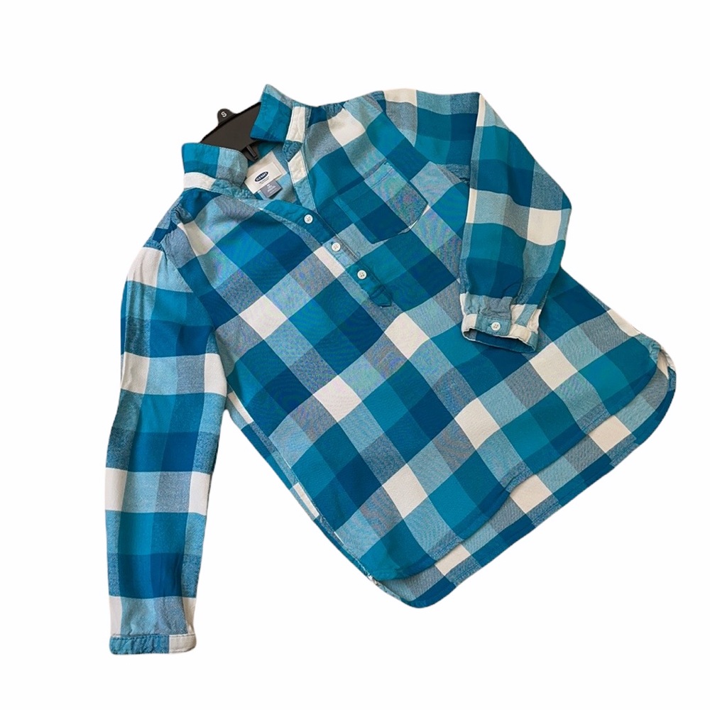 Old Navy girls size 8 blue and white check shirt